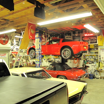 Classic Car Garage with Lift and Wall Decor - Micco Speed Shop from Micco, FL