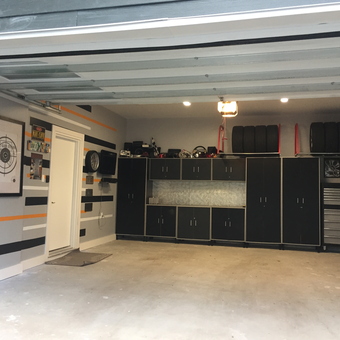 Modern garage with cabinets, tire racks, and tool chests - Makintrouble973 from Ottawa, Ontario