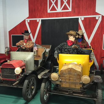 Miniature Classic Cars with Cowboy Mannequins Display - John Cerrito from Hauppauge, New York