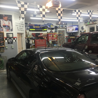 Racing Themed Garage with Tool Storage and Decor - Rick from Bridgeville, Pa