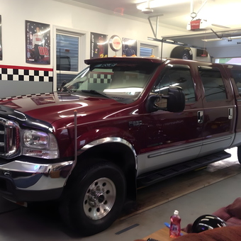 Custom Garage with Wall Art and Overhead Storage - Rick from Bridgeville, Pa