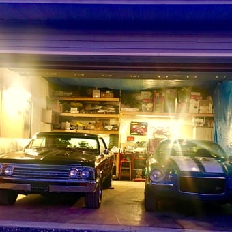 Classic Muscle Cars and Organized Shelving in Garage - Jeremy from Littlestown, PA