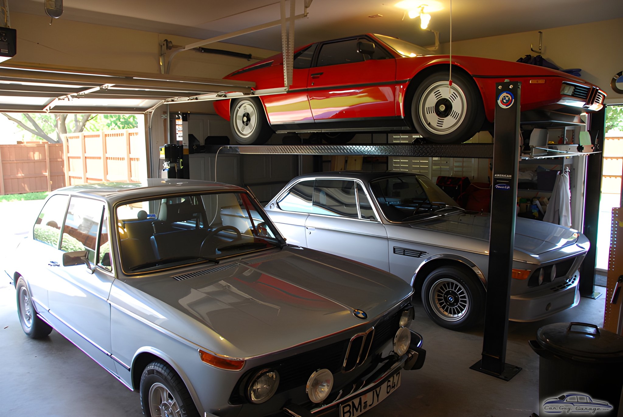 Garage with Car Lift and Classic BMWs - Mike from Plano, TX