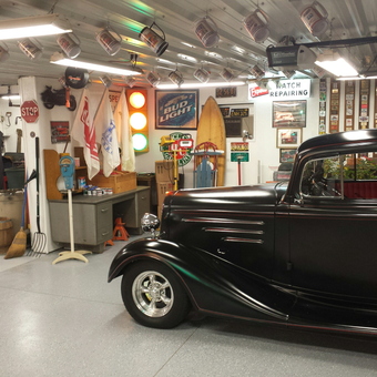 Vintage Car Garage with Signs and Tools - Don from Auburn, IN