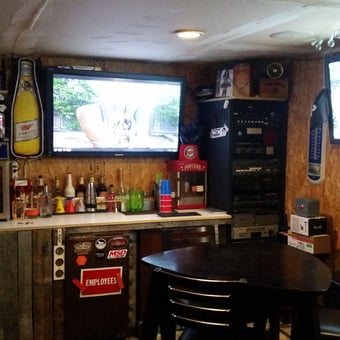 Garage Bar with TVs, Signs, and Popcorn Machine - Rud from Coon Rapids, MINNESOTA