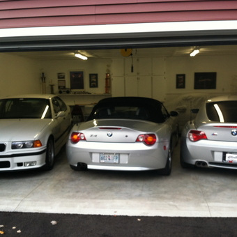 Three BMWs in Organized Garage with Cabinets - Mike from Hilton Head, SC