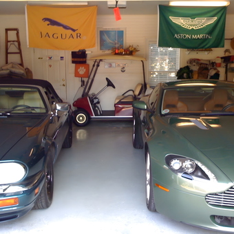 Jaguar and Aston Martin Cars in Organized Garage - PhastPhil from Johns Island, South Carolina