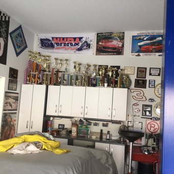 Trophy Display Cabinets and Car Tools in Organized Garage - Chevyman from BLUFFTON, SC