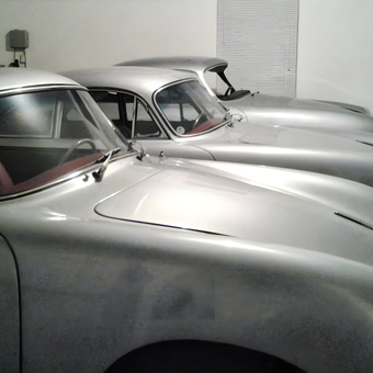 Classic Silver Coupes Lined Up in Garage - 356 from Jacksonville, Florida