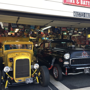 Classic Hot Rods and Vintage Signs in Garage - Scott from Grand Rapids, Michigan