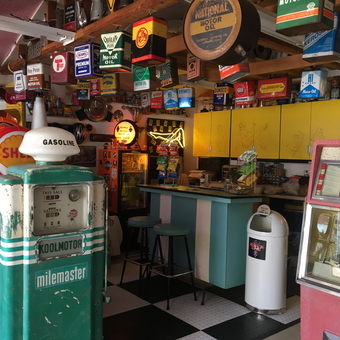 Vintage Gas Pump and Retro Decor Filled Garage - Scott from Grand Rapids, Michigan