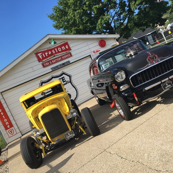 Classic Hot Rods and Vintage Signs at Firestone Garage - Scott from Grand Rapids, Michigan