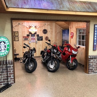 Motorcycle Garage with Neon Signs and Decor - Steve from Shoreview, MN