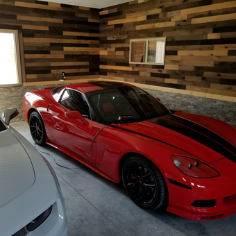 Modern garage with sports cars and wood walls - Travis Moldenhauer from Appleton, Wisconsin