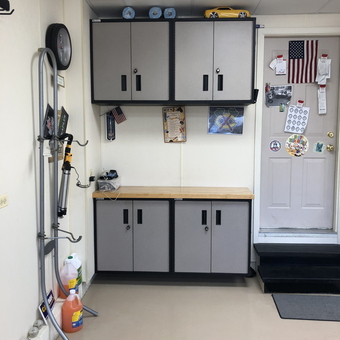Garage Storage Cabinets and Workbench Setup - Jim from Streamwood, Il