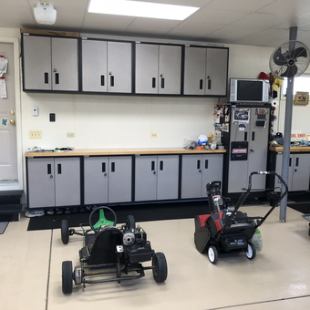 Garage with Wall Cabinets, Workbenches, and Storage - Jim from Streamwood, Il