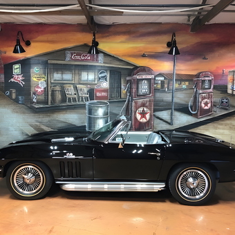 Classic Car Garage with Retro Gas Pump Wall Art - Bob