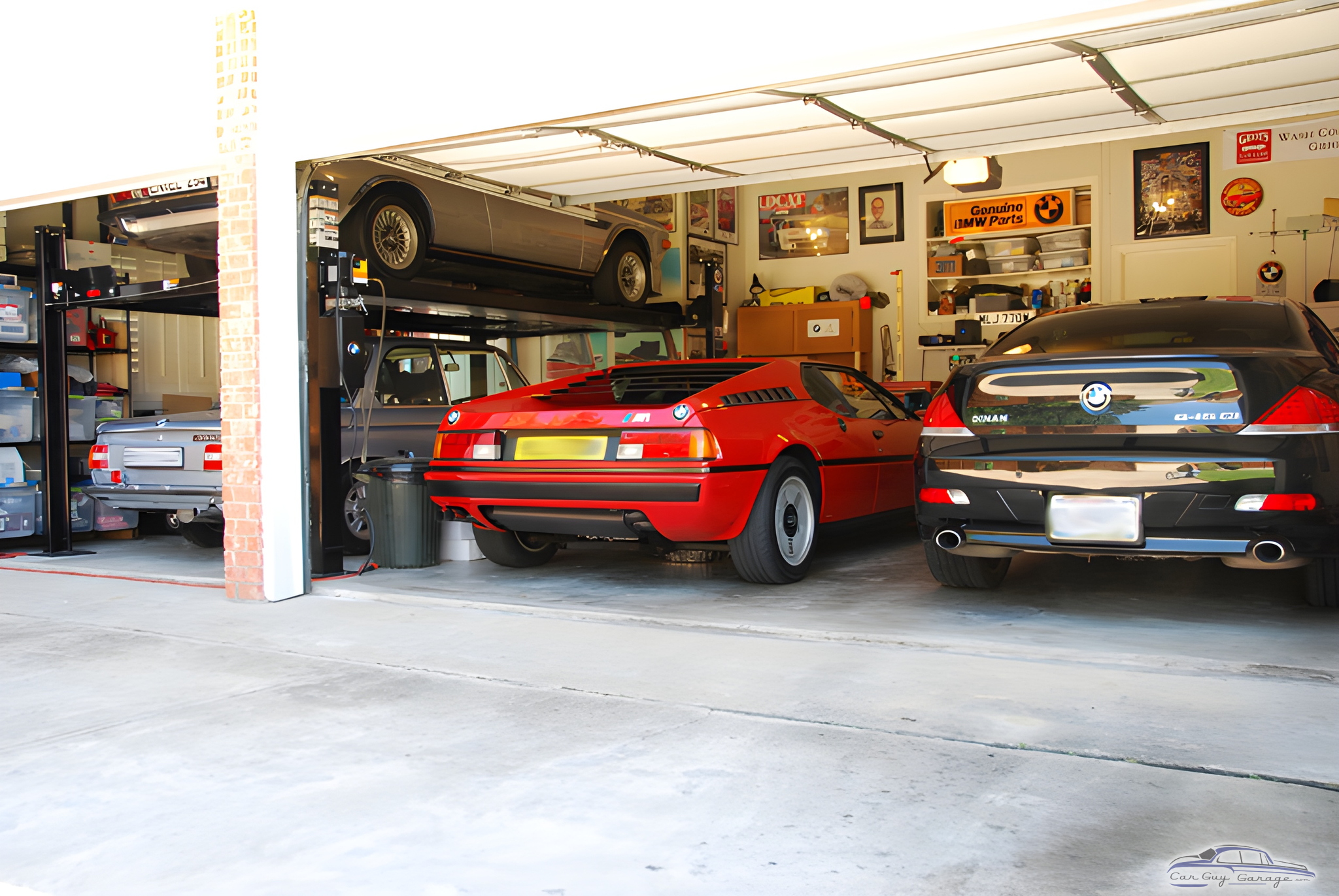 Organized Three-Car Garage with Car Lift and Wall Storage - Mike from Plano, TX