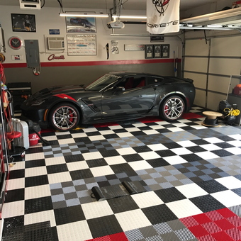 Checkered Garage Floor Tiles and Tool Storage - Randy from Indianola, Iowa