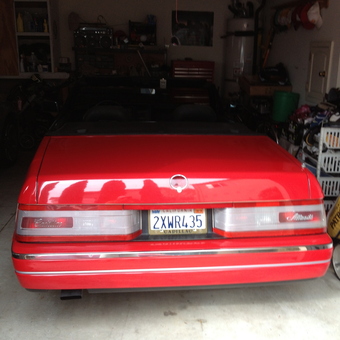 Red Cadillac Allante in Organized Garage - Jefe from Paso Robles, CA