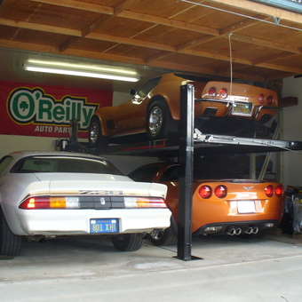 Garage Car Lift with Classic and Modern Cars - Bad Ron from Valley Center, CA