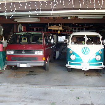 Classic VW Vans in Organized Home Garage - Jimmy D's Garage from Adams, MA