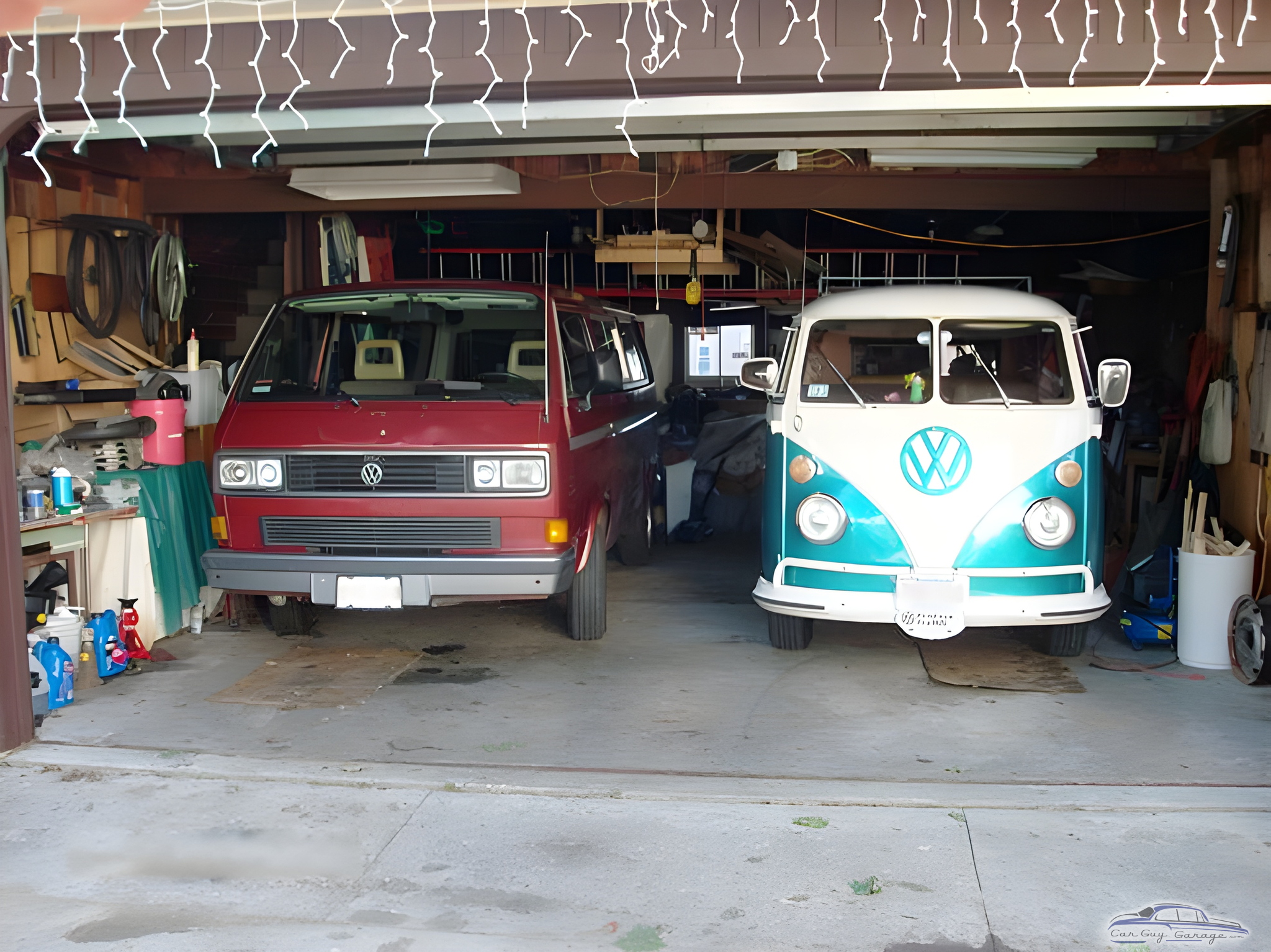 Classic VW Vans in Organized Home Garage - Jimmy D's Garage from Adams, MA