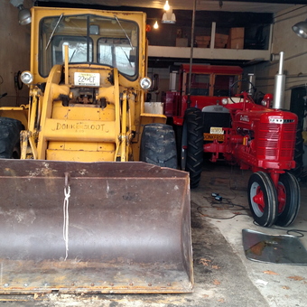 Garage with Yellow Loader and Red Tractor - John D from Clifton, NJ