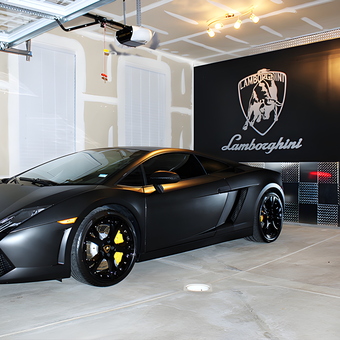 Luxury Garage With Lamborghini Decor and Diamond Plate Cabinets - Jim from Doral, FL