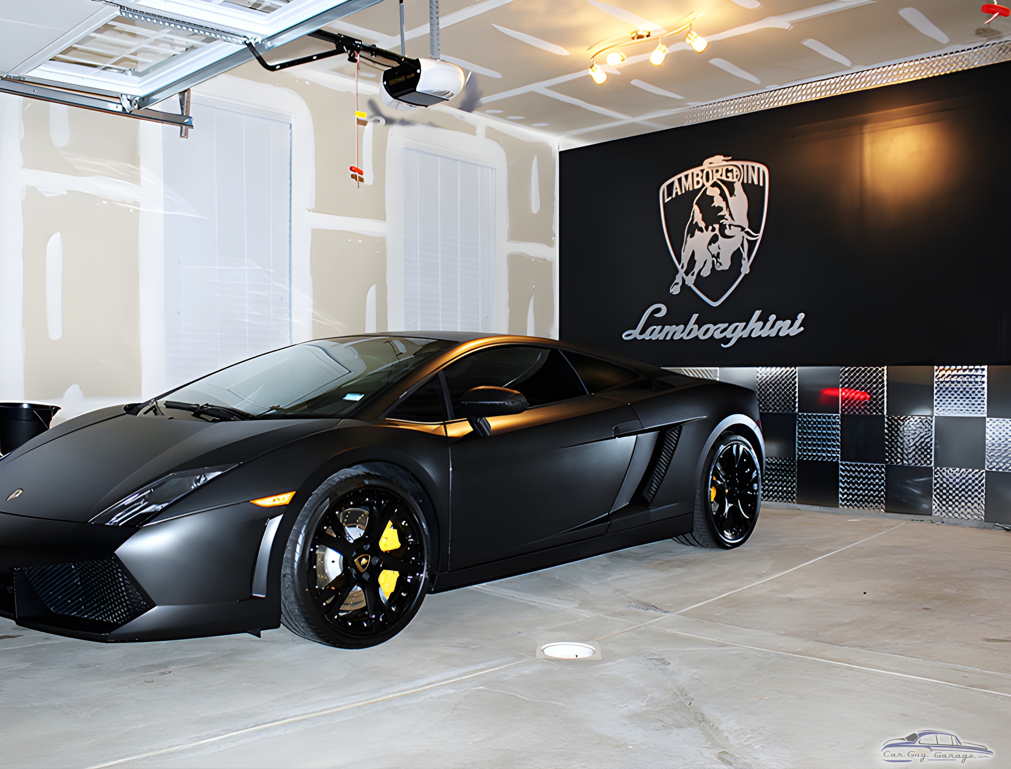 Luxury Garage With Lamborghini Decor and Diamond Plate Cabinets - Jim from Doral, FL