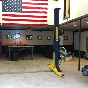 Organized Garage with Lift, Tool Chests, and Motorcycle - Scott from Webster, Ny