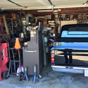 Classic Truck, Creeper, and Tools in Organized Garage - Foot from Fallbrook, Ca