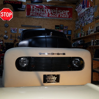 Classic Dodge Truck Front in Decorated Garage - Rick Spradlin from Medway, Ohio