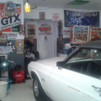Classic Car and Vintage Signs in Decorated Garage - Jay Zuran from Elk Grove, California