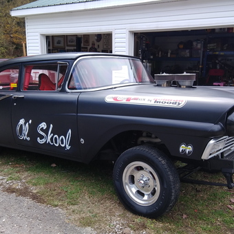 Classic black hot rod and vintage Gulf pump - Jerry Hanson from Charleston, WV