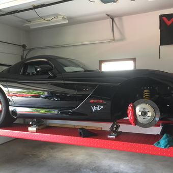 Black Dodge Viper on Car Lift with Tools - Vince from Dyer, Indiana