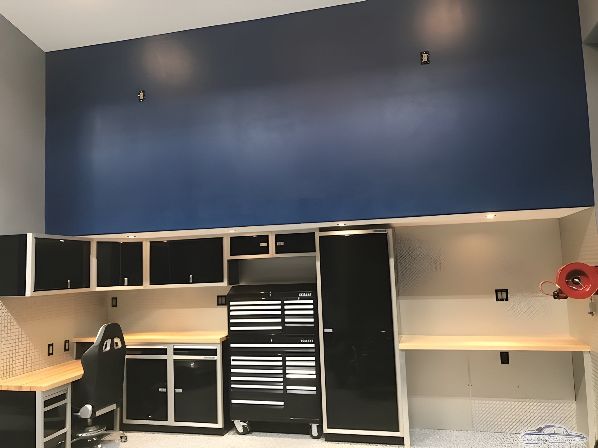 Modern garage workspace with cabinets and tool chest - P&J Motorsports from Parrish, Florida