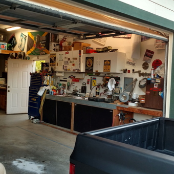 Organized garage with tool chest and workbench - JonnieK from Bermuda Dunes, CA