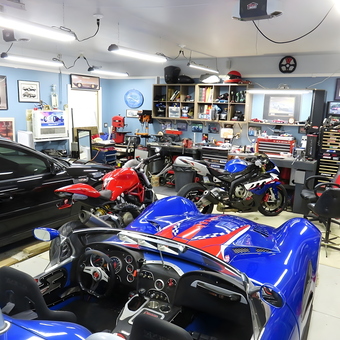 Custom Garage With Sports Cars, Motorcycles, Tool Storage - my cottage from farmington hills, MI