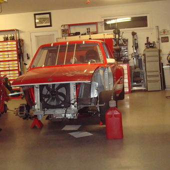 Race Car Build with Red Tool Cabinets and Storage - Gerald from Enfield, Nova Scotia