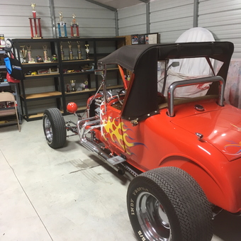 Classic Hot Rod Garage with Trophies and Shelving - OLD SCHOOL from HARTSVILLE, SC