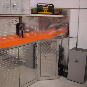 Diamond Plate Garage Cabinets and Workbench - Gene from Chicago, IL