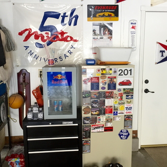 Garage Fridge With Stickers, Tool Chest, and Red Bull Cooler - Harbor Master from Gardnerville, Nevada