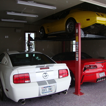 Garage with Car Lift, Sports Cars, and LED Lighting - Dean from New Berlin, Wi
