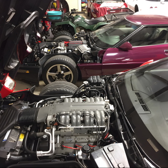 Multiple Corvettes with Open Hoods and Engines - Phat98 from Crystal Springs, MS