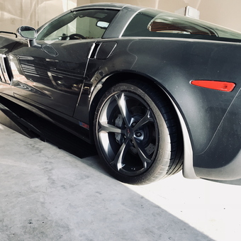 Corvette on Race Ramps in a Clean Garage - Chad from Maumelle, Arkansas