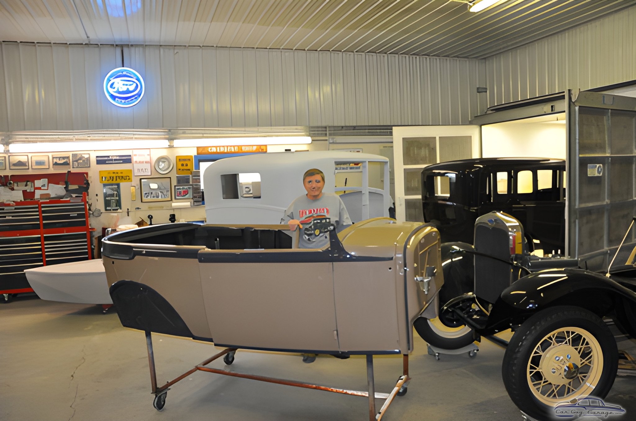 Classic Car Restoration Garage with Ford Neon Sign - Ken from Woodstock, IL