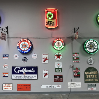 Vintage Neon Garage Signs and Clocks Display - Dave Woody from Long Beach, CA