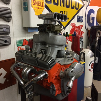 Vintage Garage Decor with Engine and Signs - Catfish from Alexandria, Kentucky