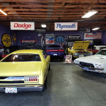 Classic Mopar Garage with Dodge and Plymouth Signs - Big Andy from Santa Rosa, CA